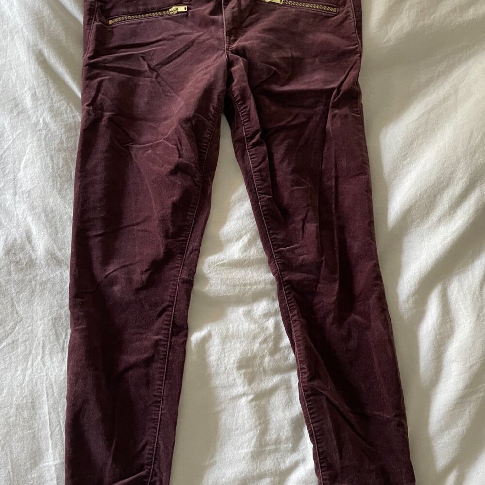 Gap 1969 Velvet Always Skinny Pants – Cherrywood (Zipper Detail) - Picture 2 of 4